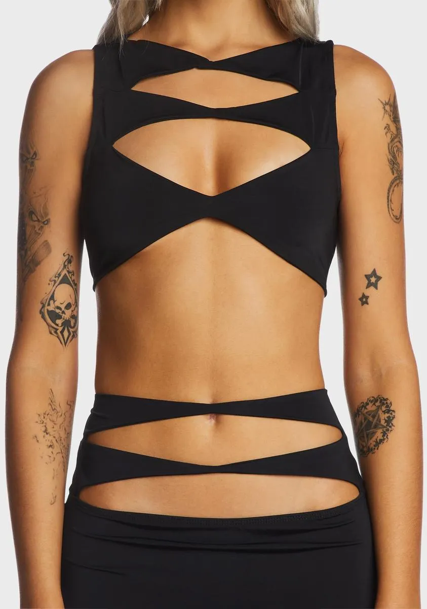 Cut Out Crop Top And Maxi Skirt Set