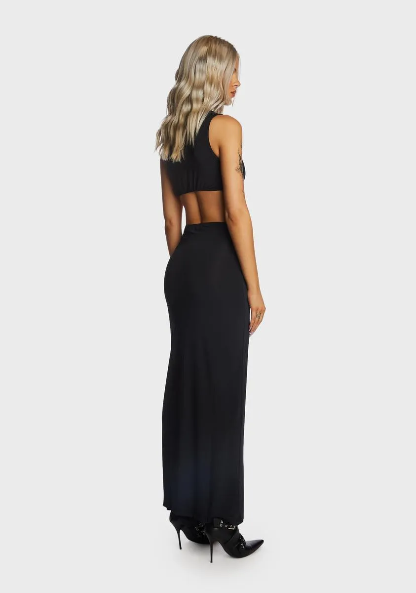 Cut Out Crop Top And Maxi Skirt Set