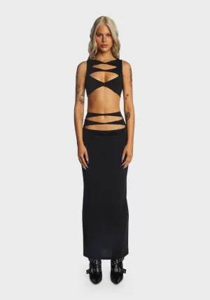 Cut Out Crop Top And Maxi Skirt Set