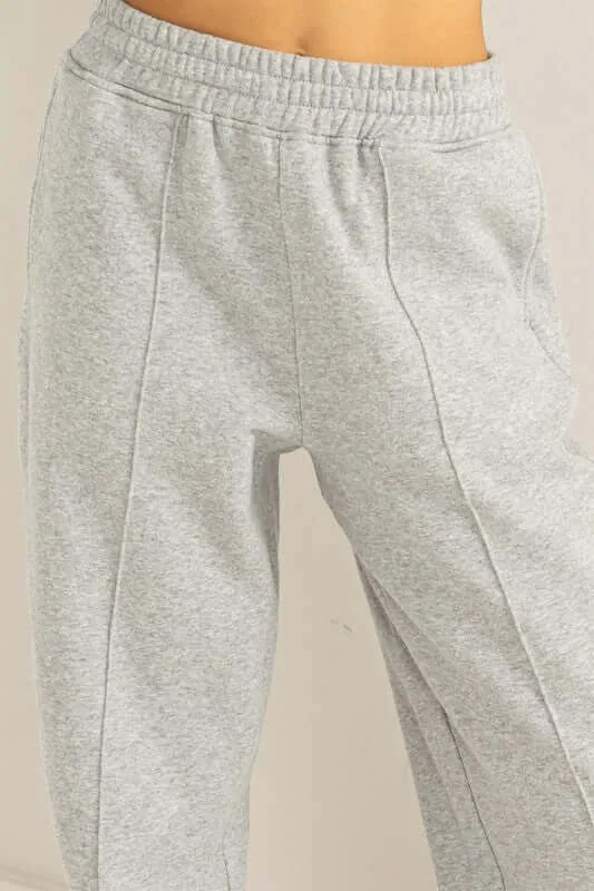 Cute Take High-Waisted Pintuck Sweatpants