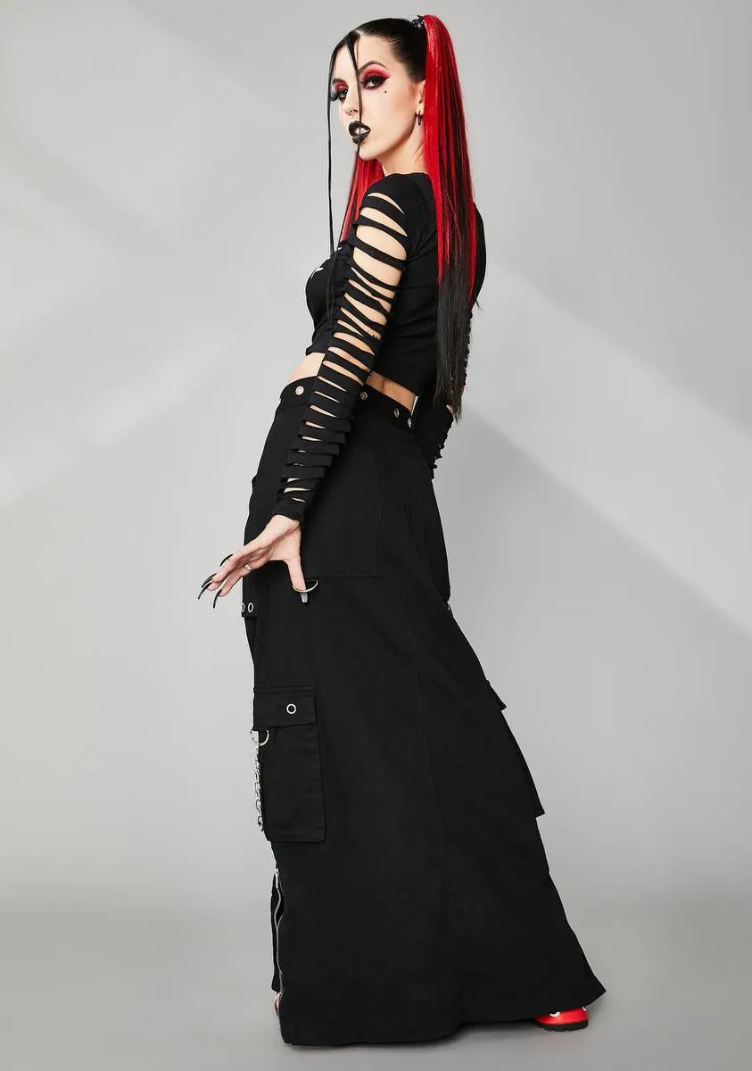 Cyber Vamp Maxi Skirt