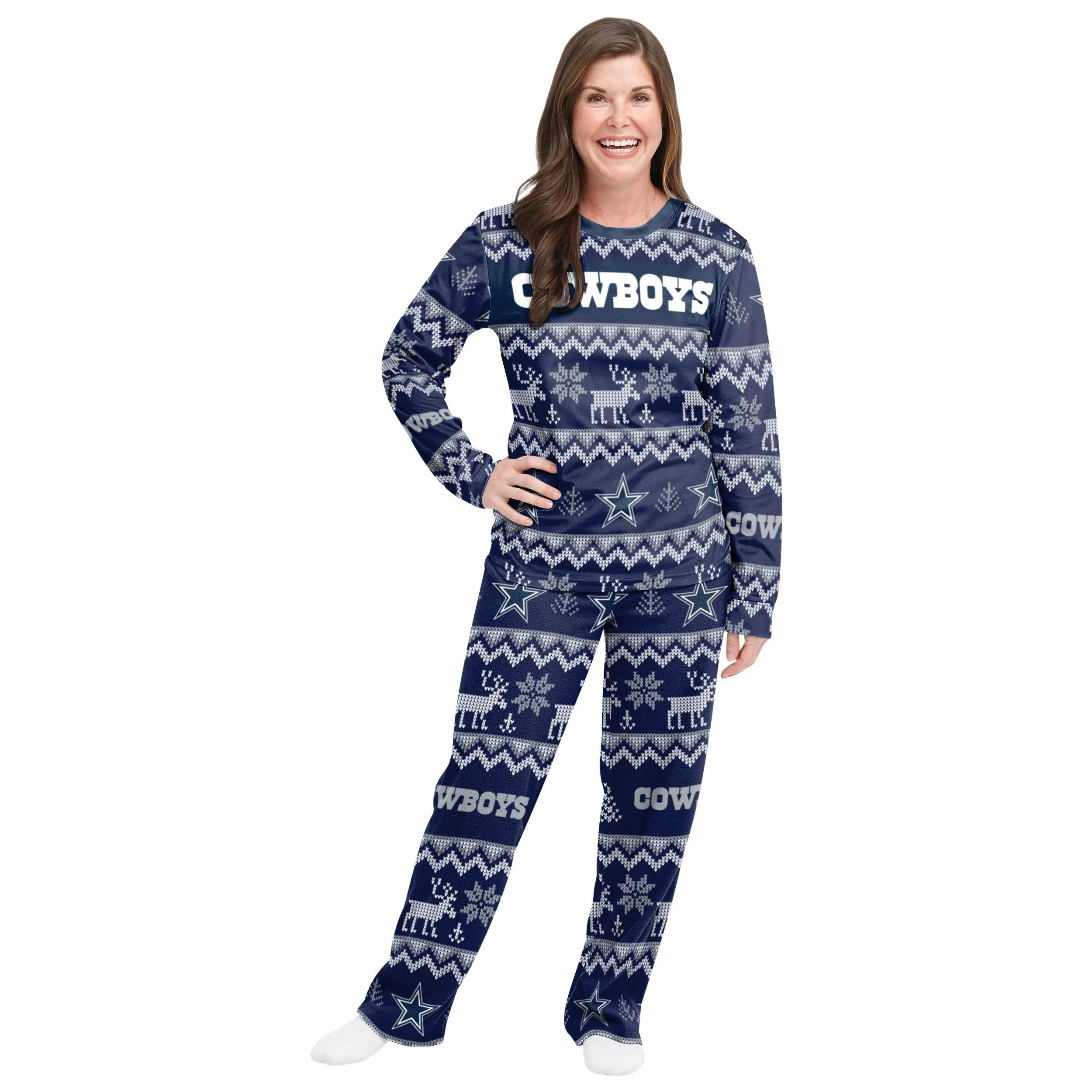 Dallas Cowboys NFL Ugly Pattern Family Holiday Pajamas