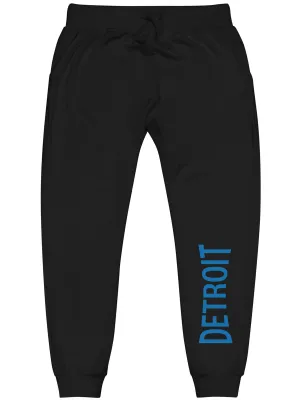 Detroit Champ Premium Unisex Fleece Sweatpants - Black / Blue