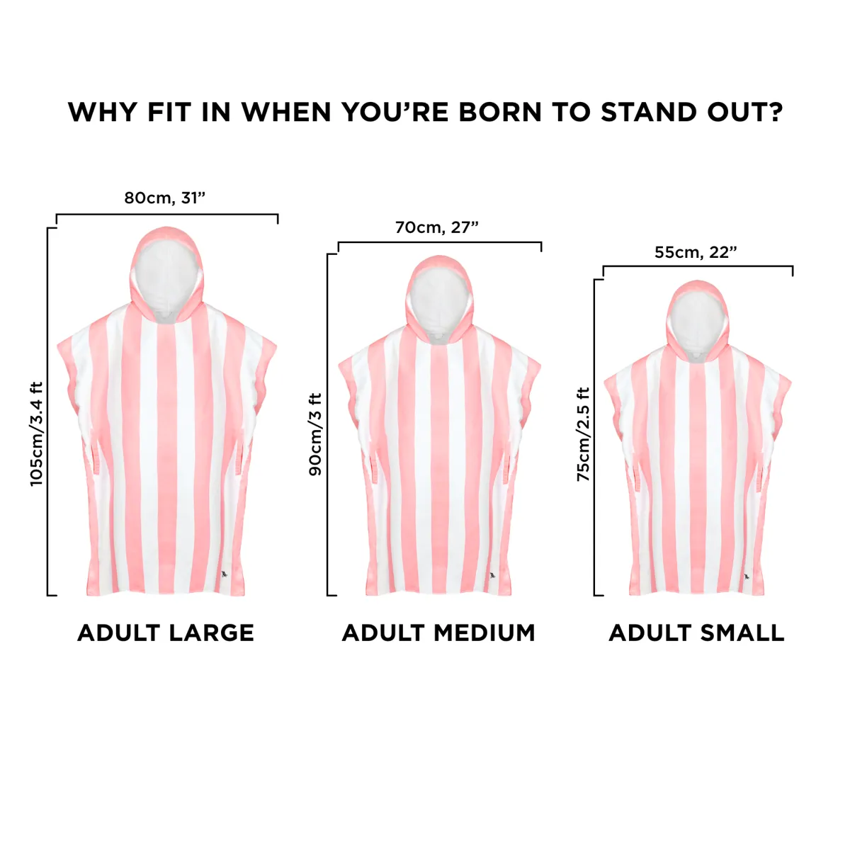 Dock & Bay Poncho Adults - Malibu Pink - Customised Embroidery Personalised for You