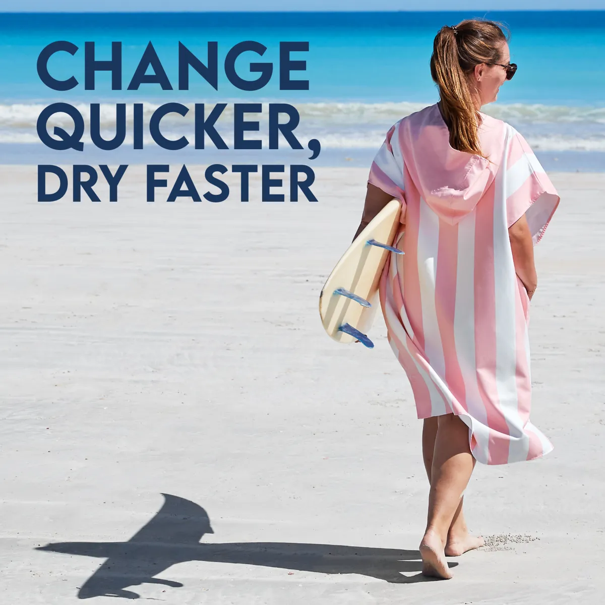 Dock & Bay Poncho Adults - Malibu Pink - Customised Embroidery Personalised for You
