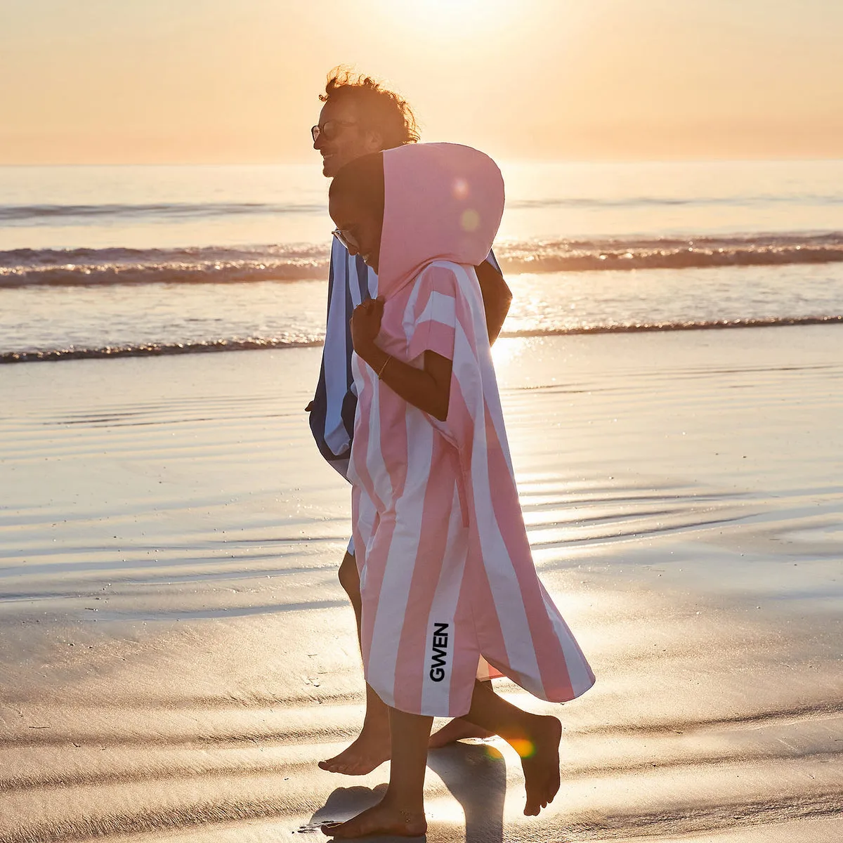 Dock & Bay Poncho Adults - Malibu Pink - Customised Embroidery Personalised for You