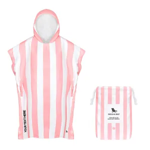 Dock & Bay Poncho Adults - Malibu Pink - Customised Embroidery Personalised for You