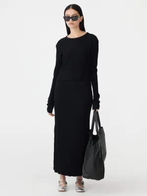 Drapey Rib Longerline Skirt