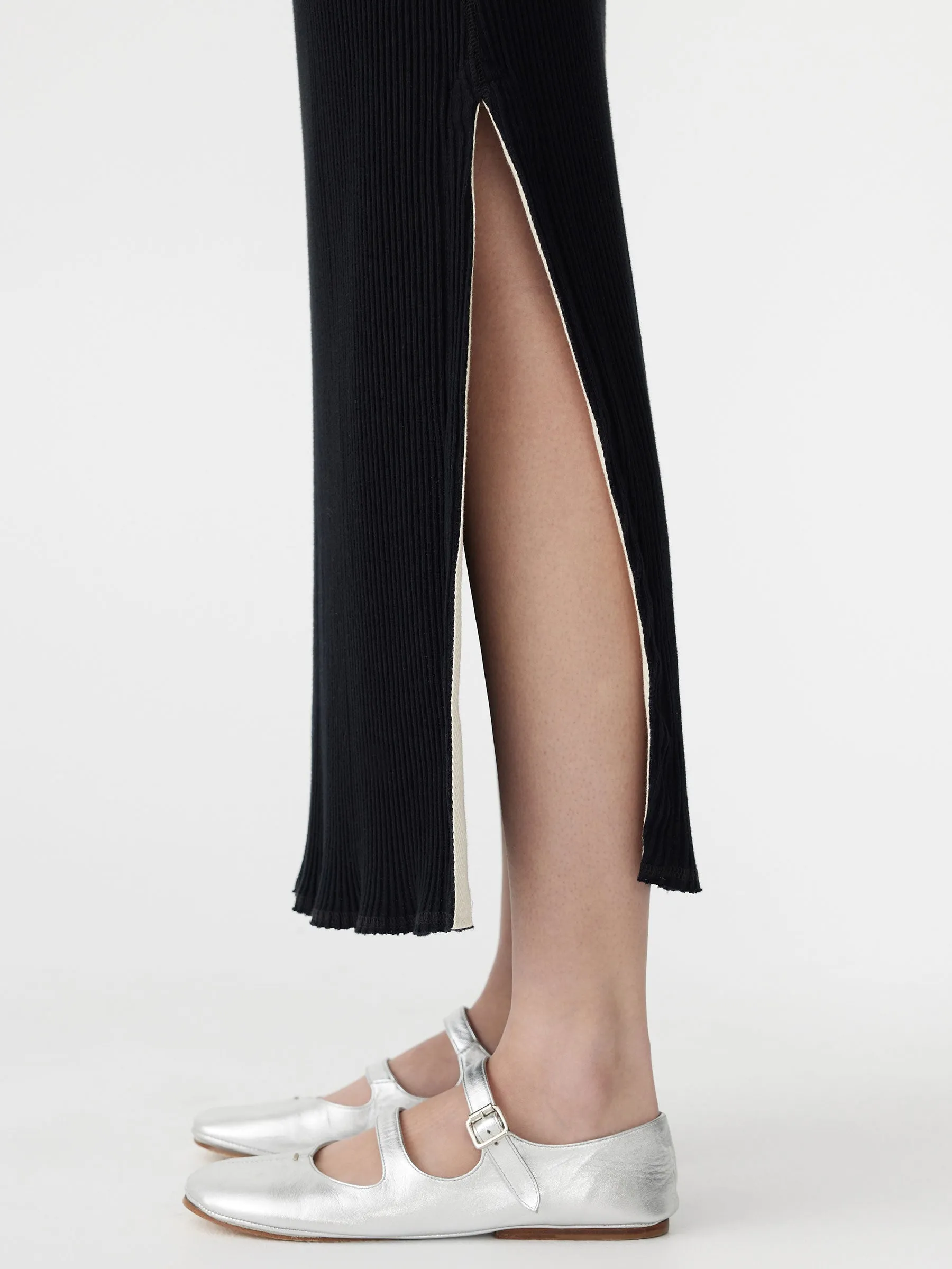 Drapey Rib Longerline Skirt