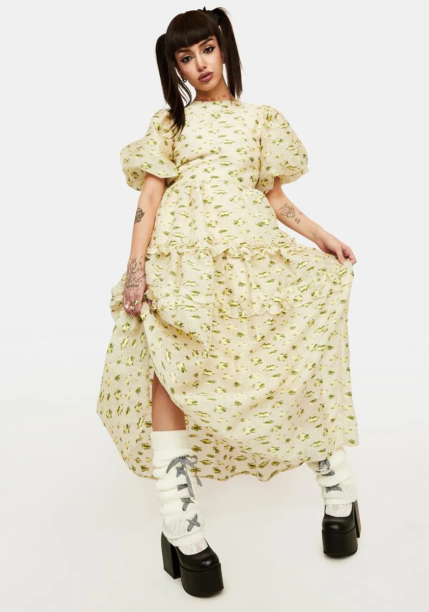 Dream Meadow Jacquard Maxi Dress