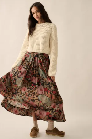 Dusted Florals Maxi Skirt