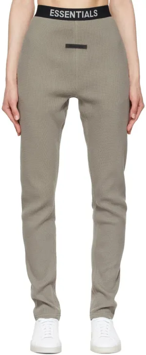 Essentials Grey Thermal Waffle Logo Lounge Pants
