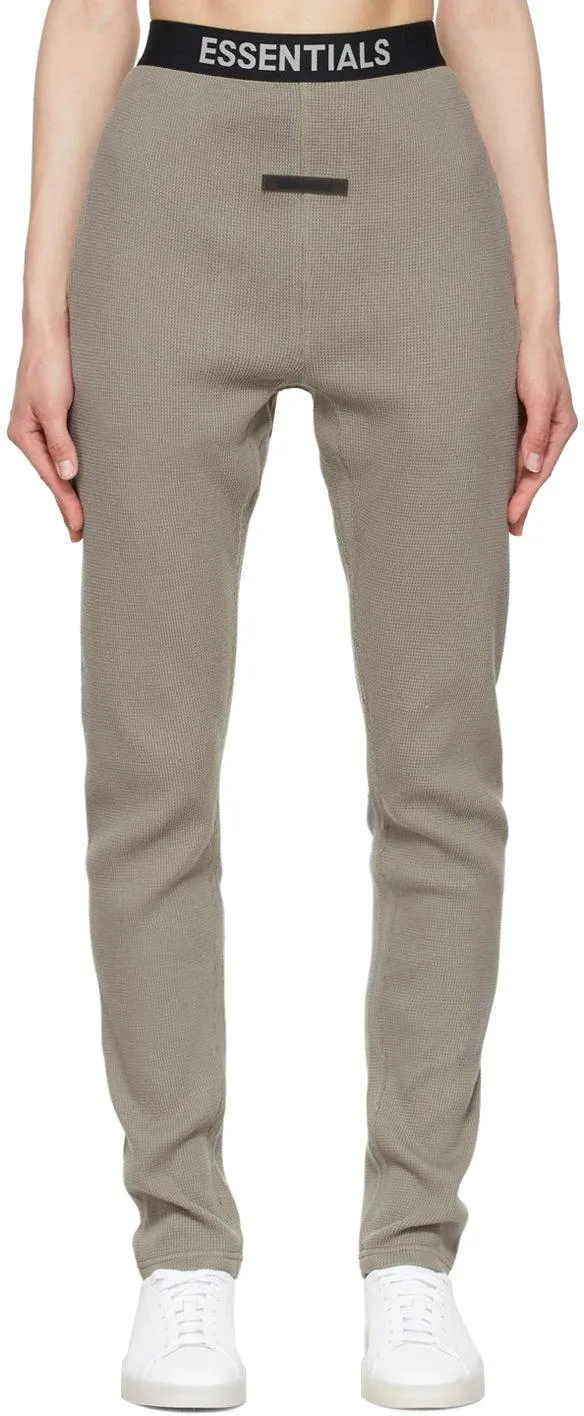 Essentials Grey Thermal Waffle Logo Lounge Pants