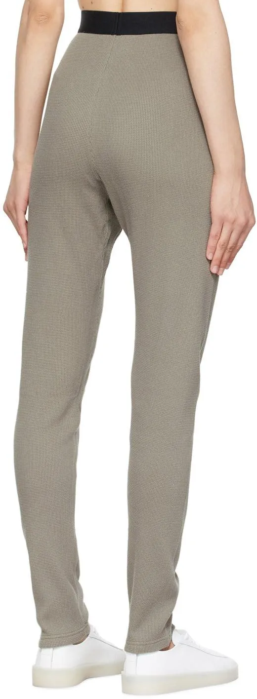 Essentials Grey Thermal Waffle Logo Lounge Pants