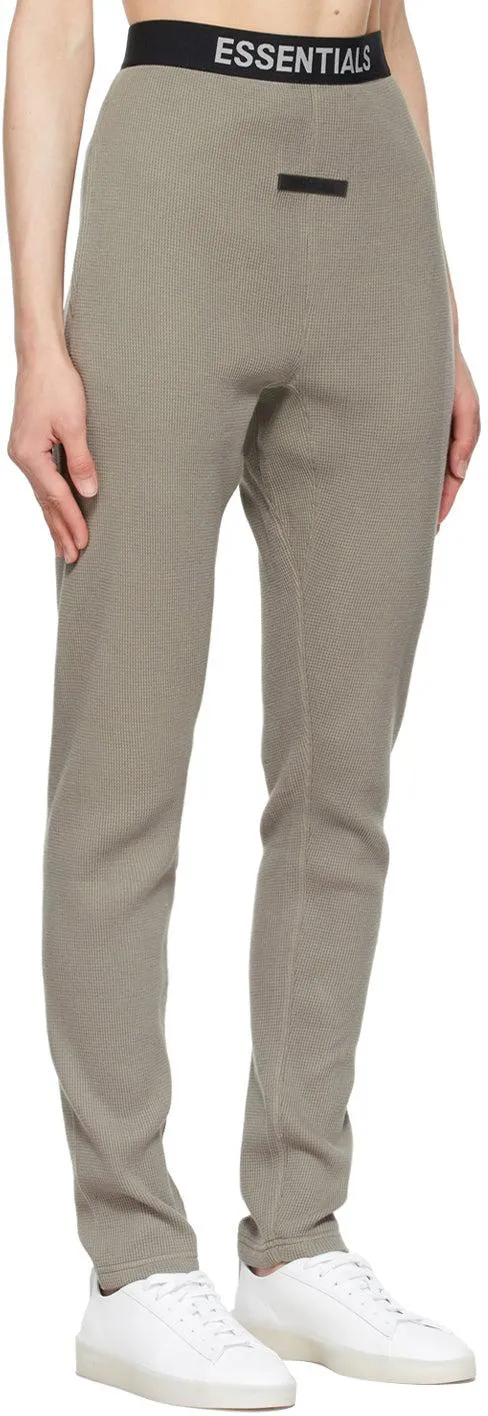 Essentials Grey Thermal Waffle Logo Lounge Pants