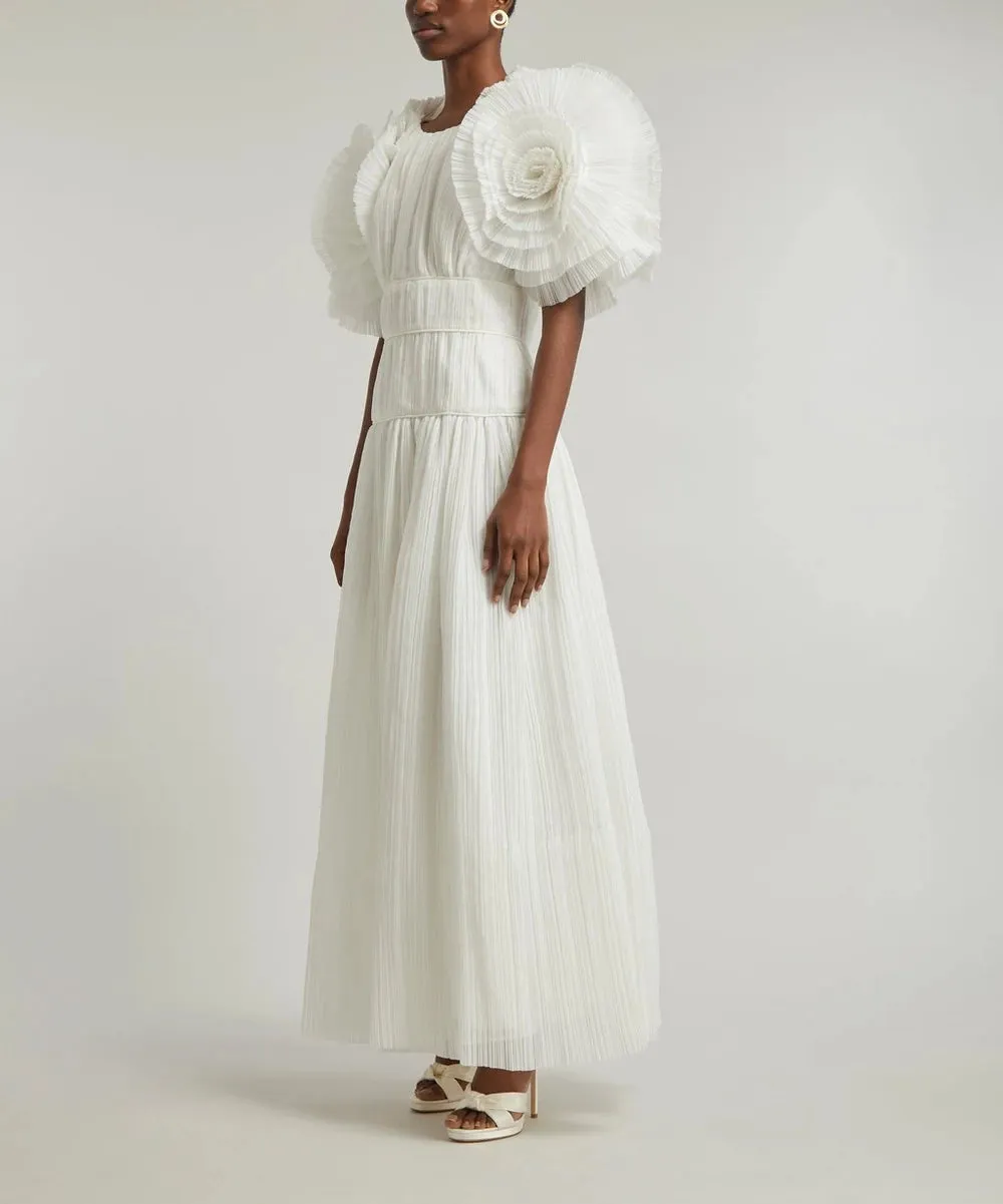 Expressive Pleated Maxi-Dress