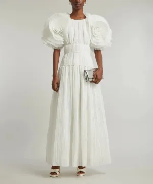 Expressive Pleated Maxi-Dress