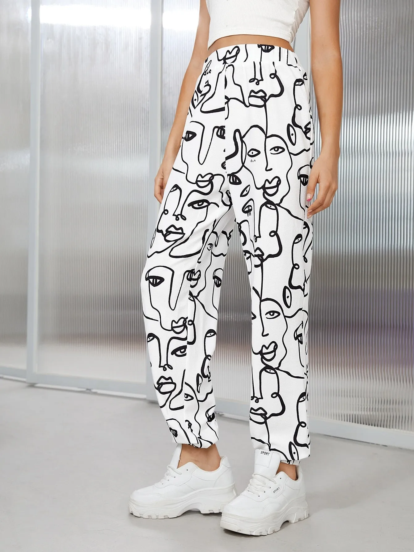 Figure High Waist Long Women Sweatpants
