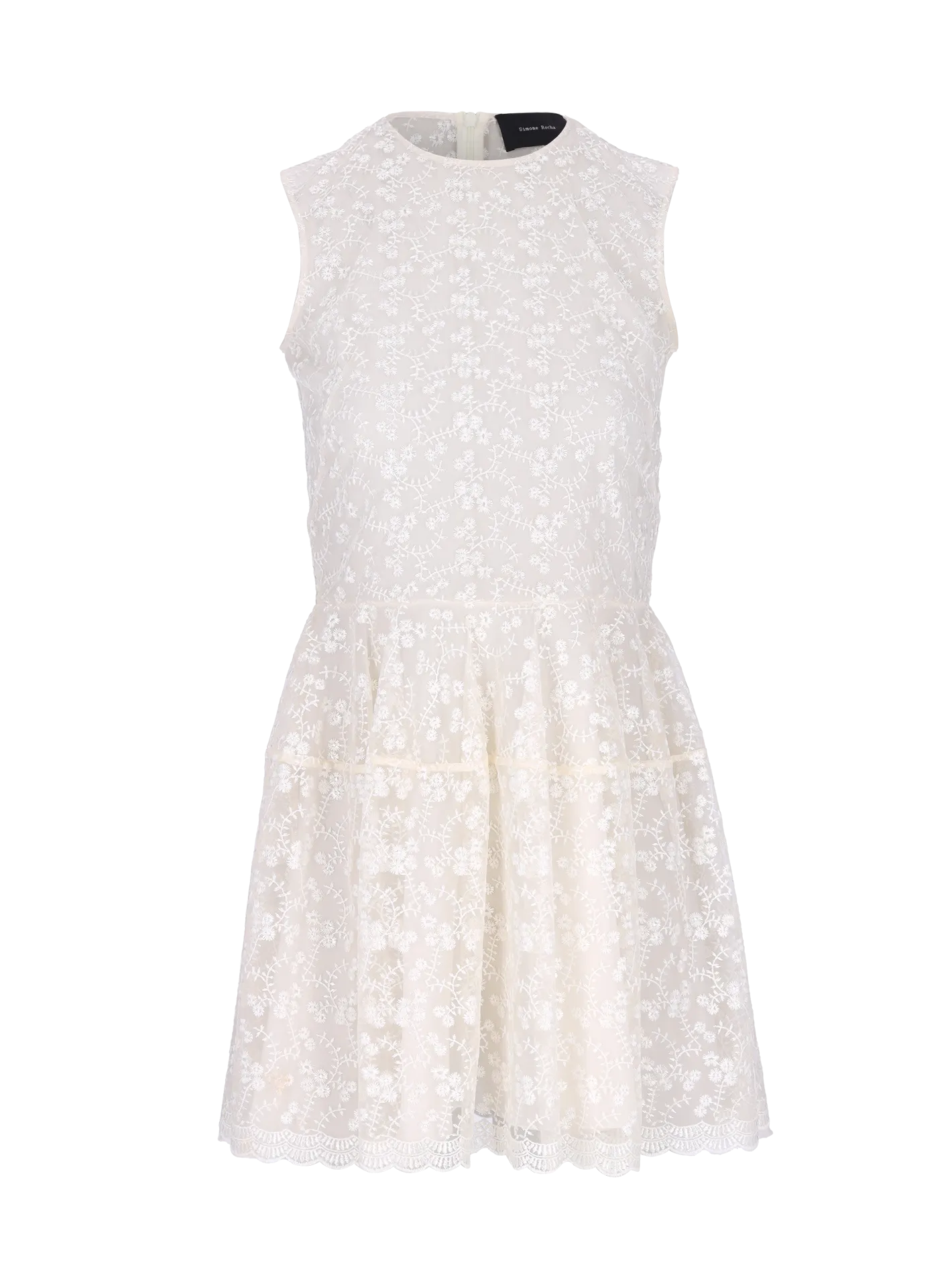 floral embroidery knee-length dress