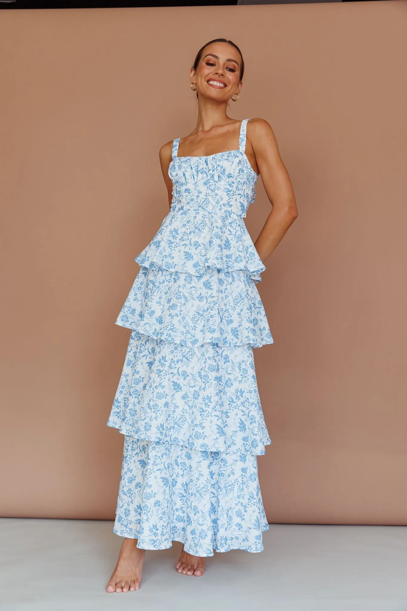 Flower Fields Floral Tiered Dress
