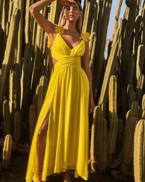 Forever New Selena Dress in Yellow