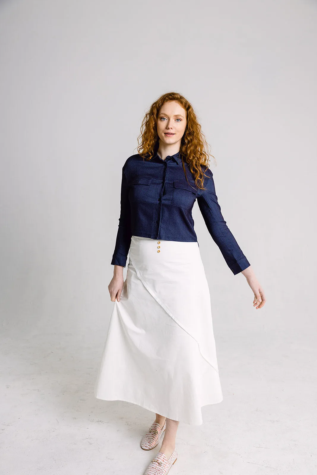 Fringe Buttoned Maxi Skirt