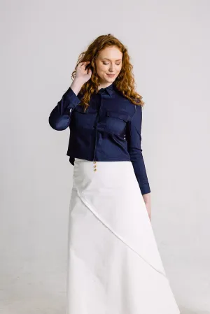 Fringe Buttoned Maxi Skirt