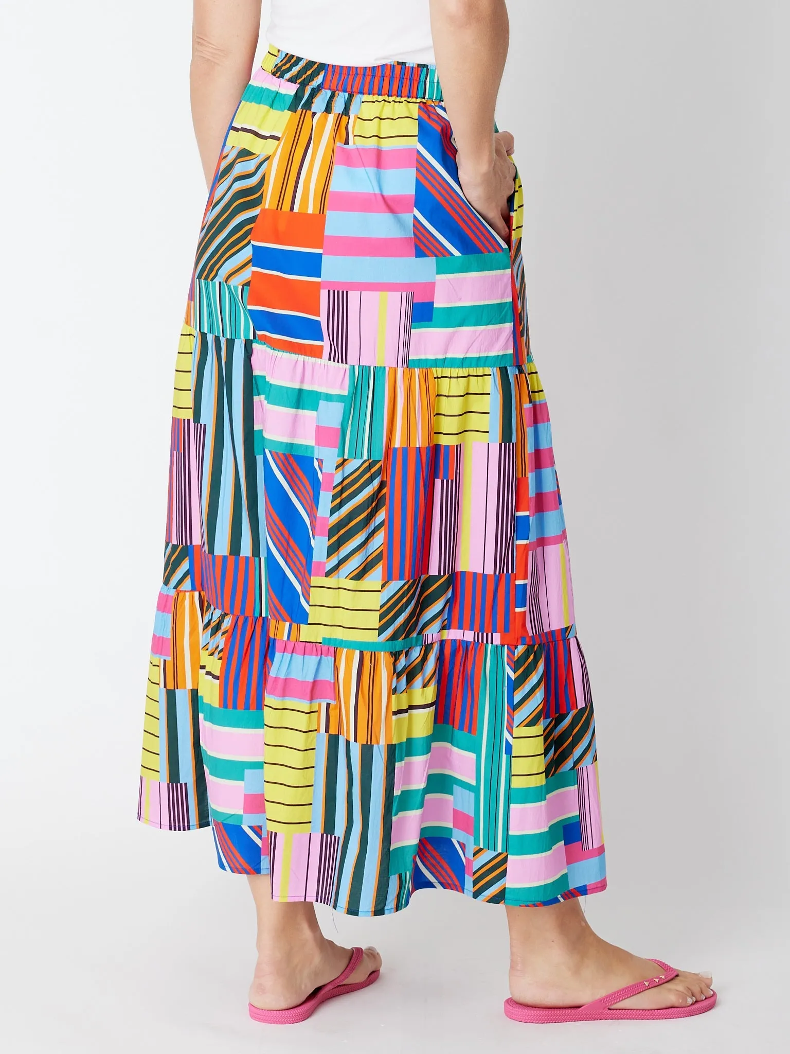 Geo Brights Cotton Skirt - 30138 Pink Multi