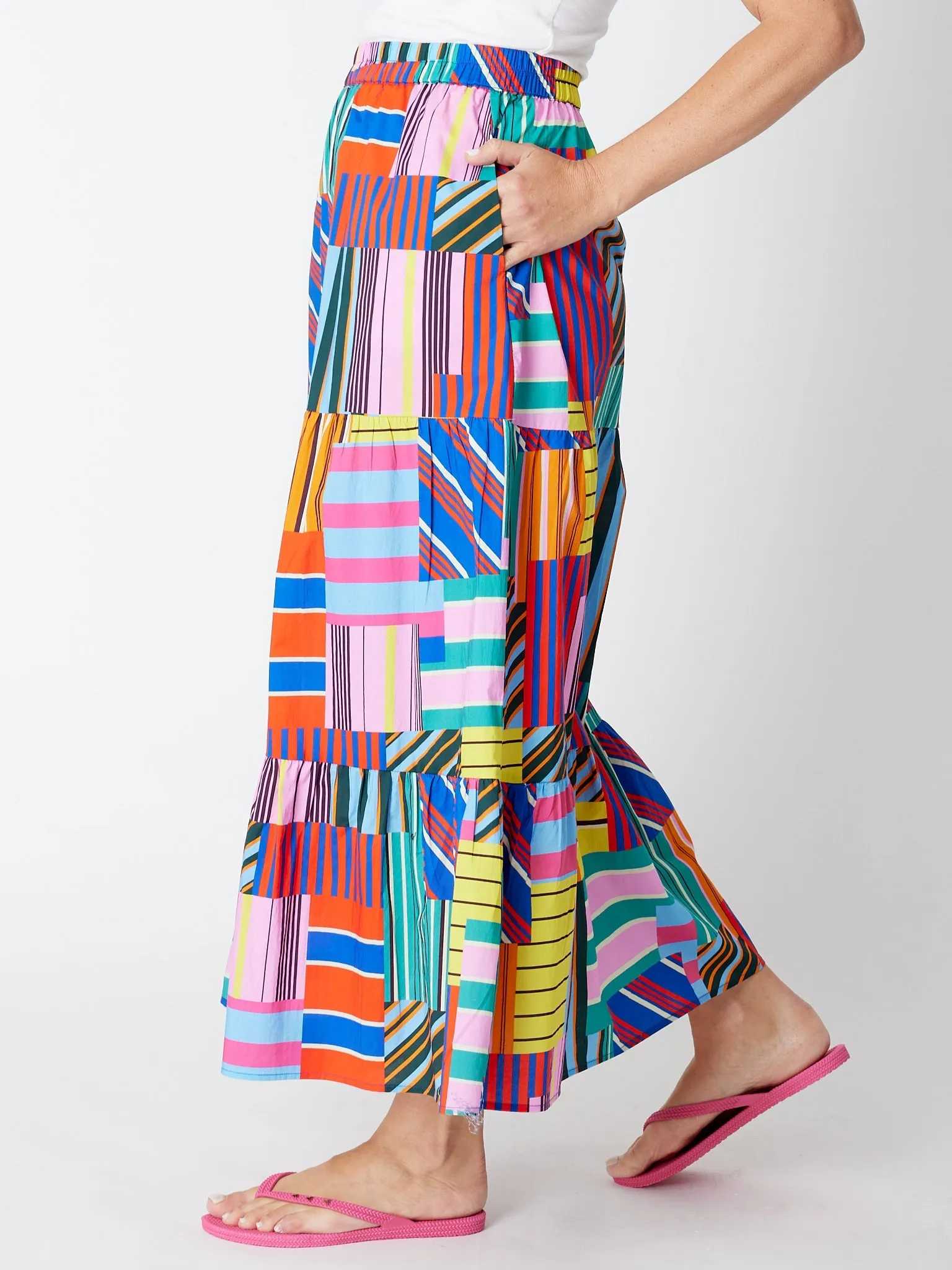 Geo Brights Cotton Skirt - 30138 Pink Multi