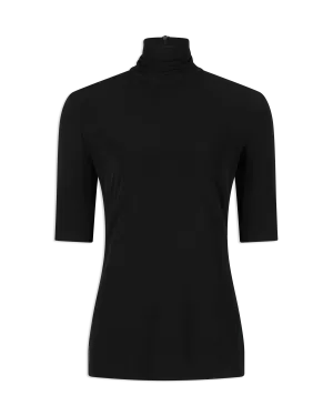 Half Sleeve Fitted Turtleneck Top