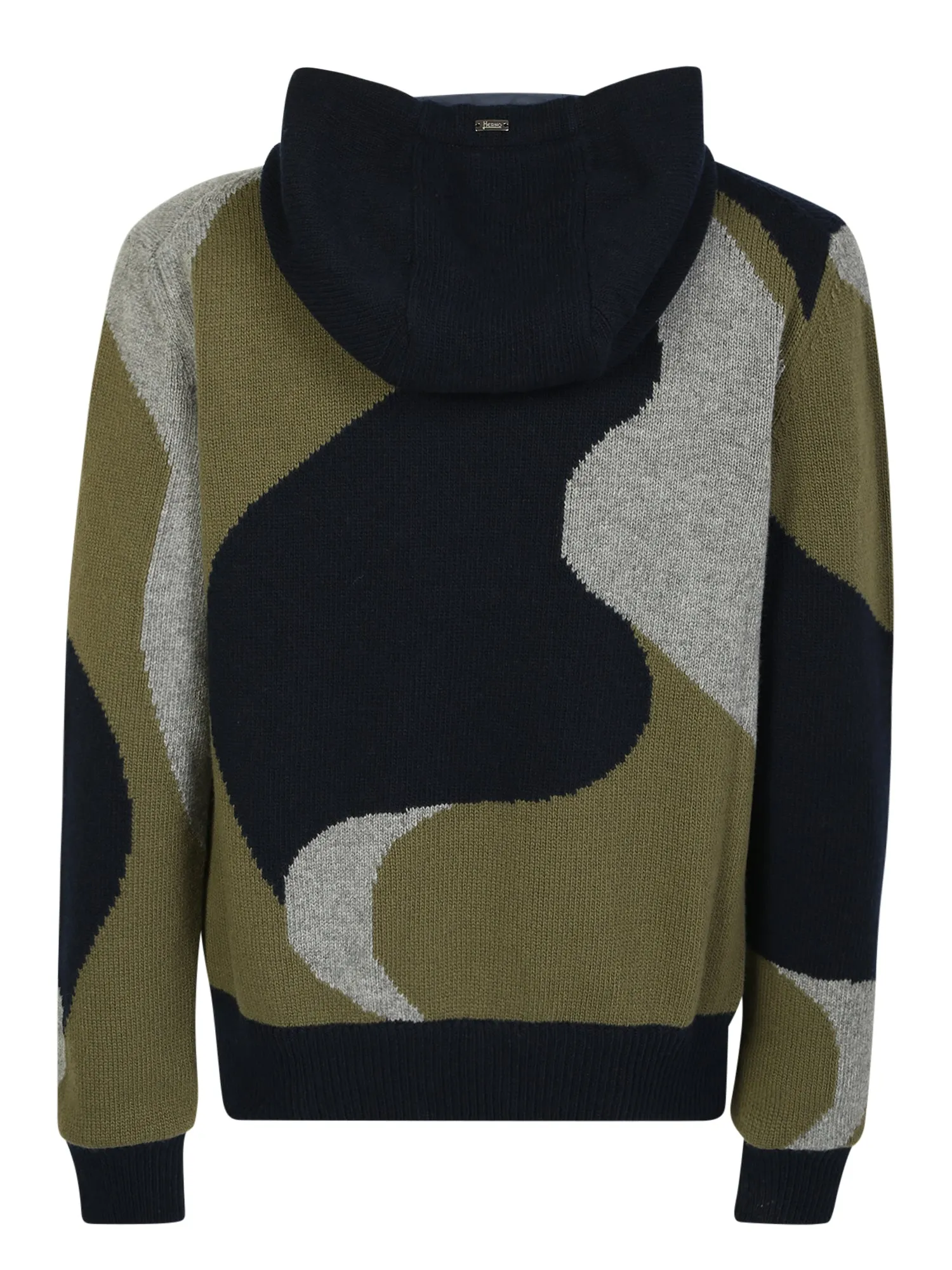 Herno intarsia knit bomber jacket warm and comfortable, ideal for the colder seasons