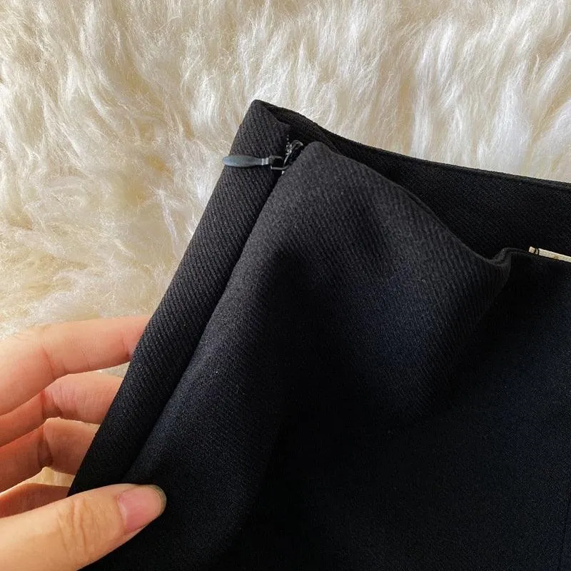 High Waist Ruffle Wide Flare, Elegant Leg Pants For Women