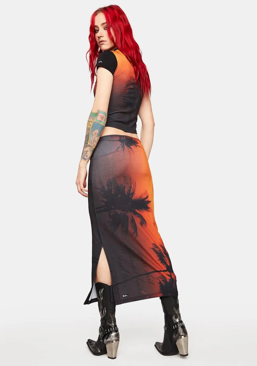 Holiday Sunset Maxi Skirt