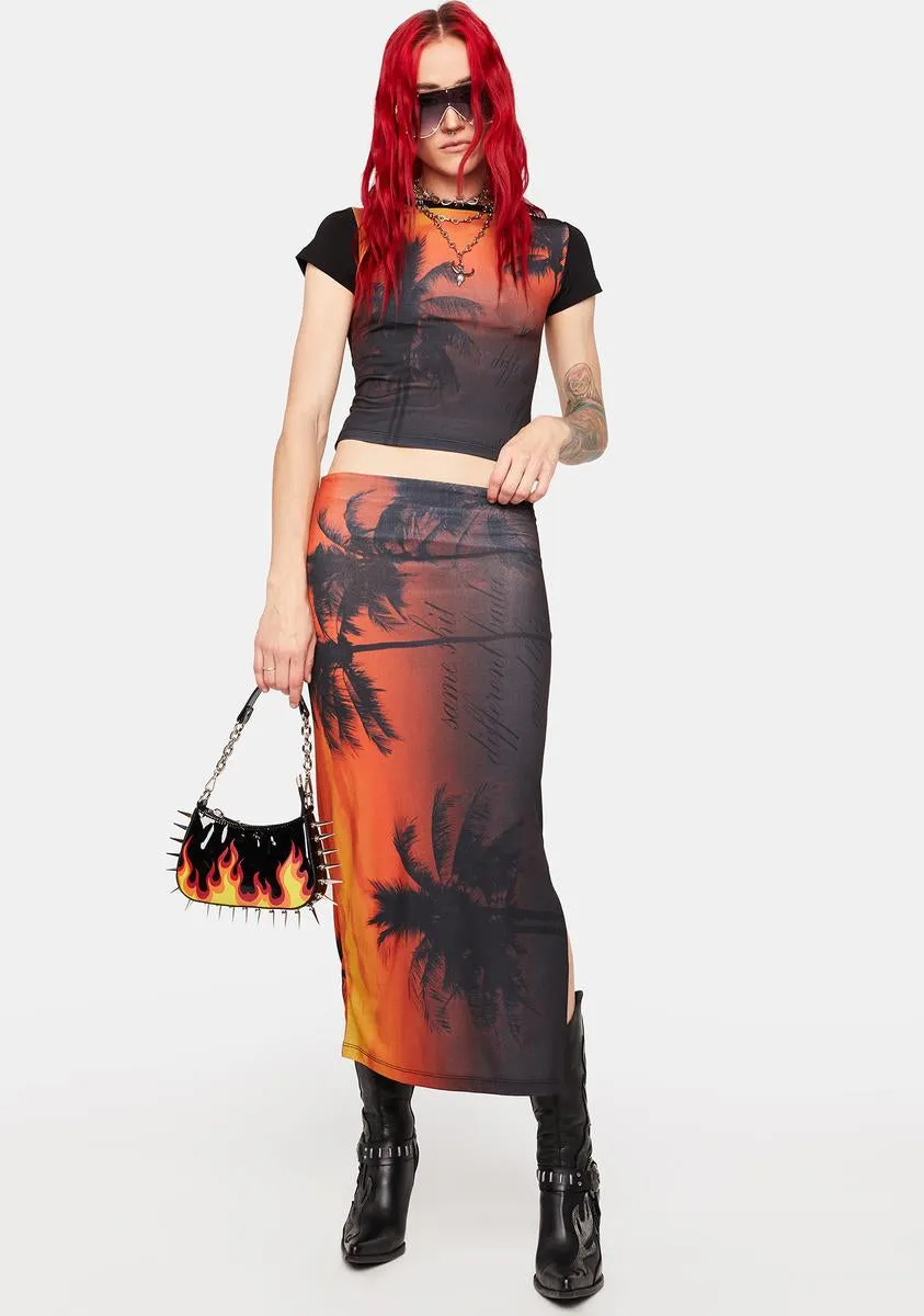 Holiday Sunset Maxi Skirt