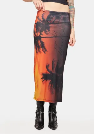 Holiday Sunset Maxi Skirt