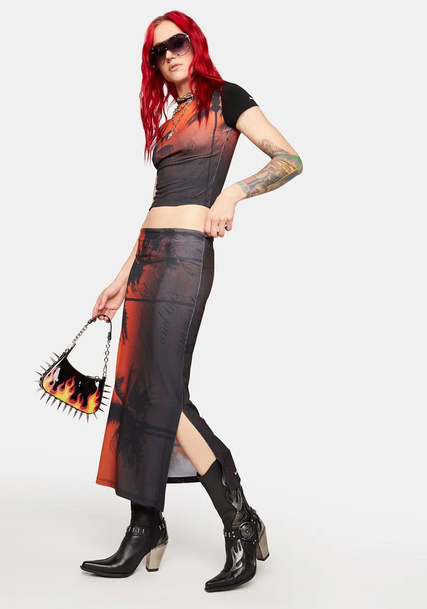 Holiday Sunset Maxi Skirt