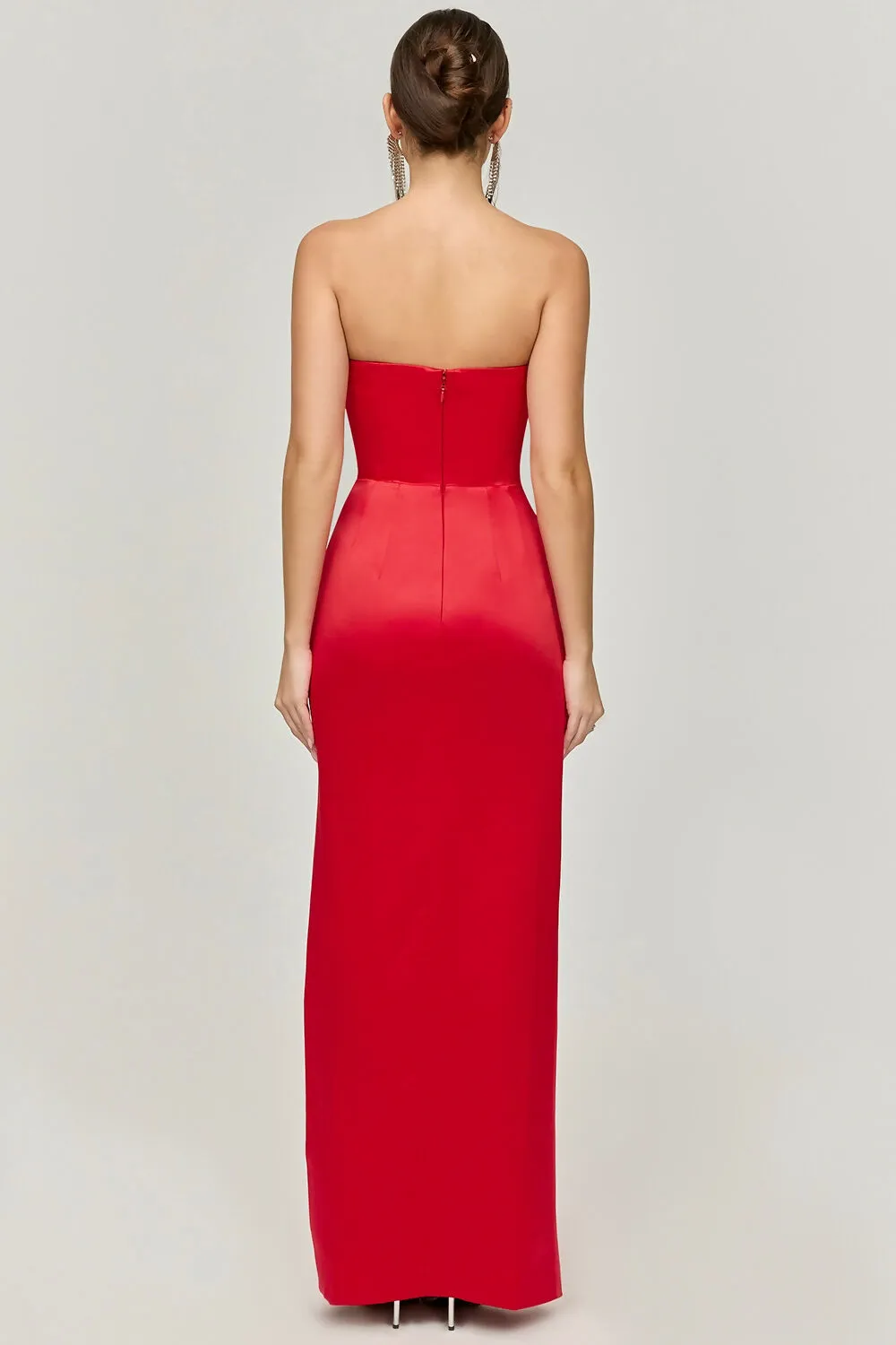 House of CB Adrienne Satin Strapless Gown Red Size S / AU 8