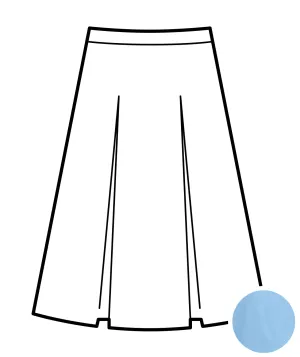 Kick Pleat Skirt - Light Blue