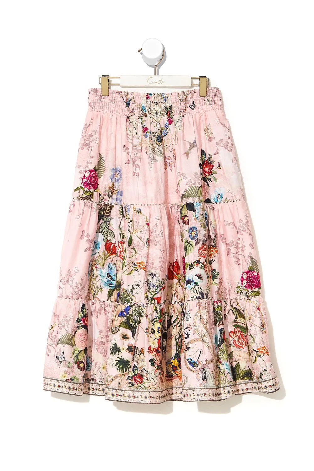 KIDS SHIRRED WAIST MAXI SKIRT 4-10 YOUNG HEARTS