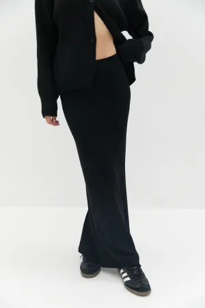 Knit Maxi Skirt - Black
