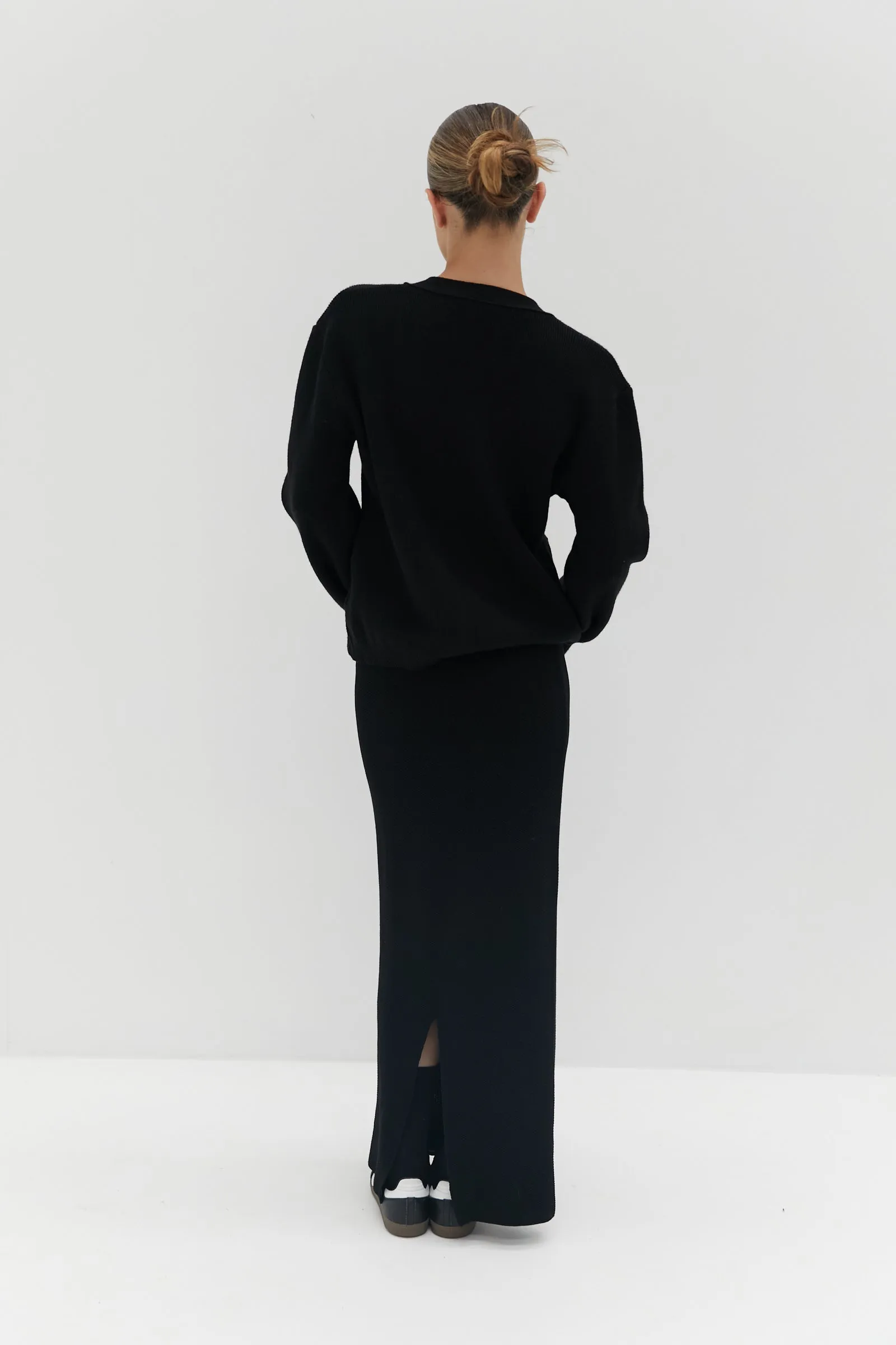 Knit Maxi Skirt - Black