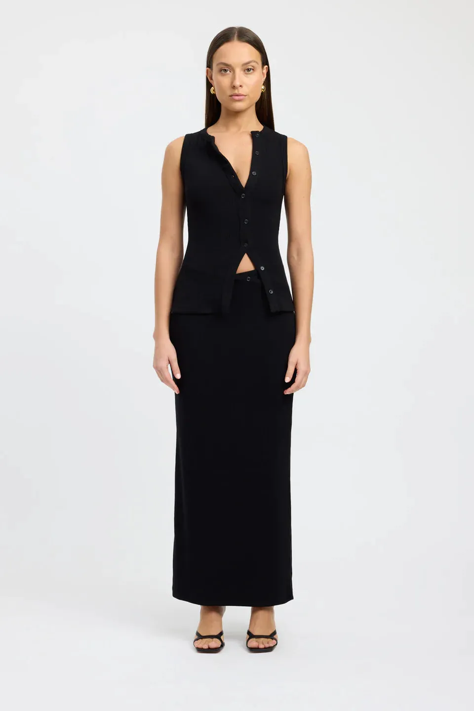 Kookai Bec Button Tank and Carter Skirt Set