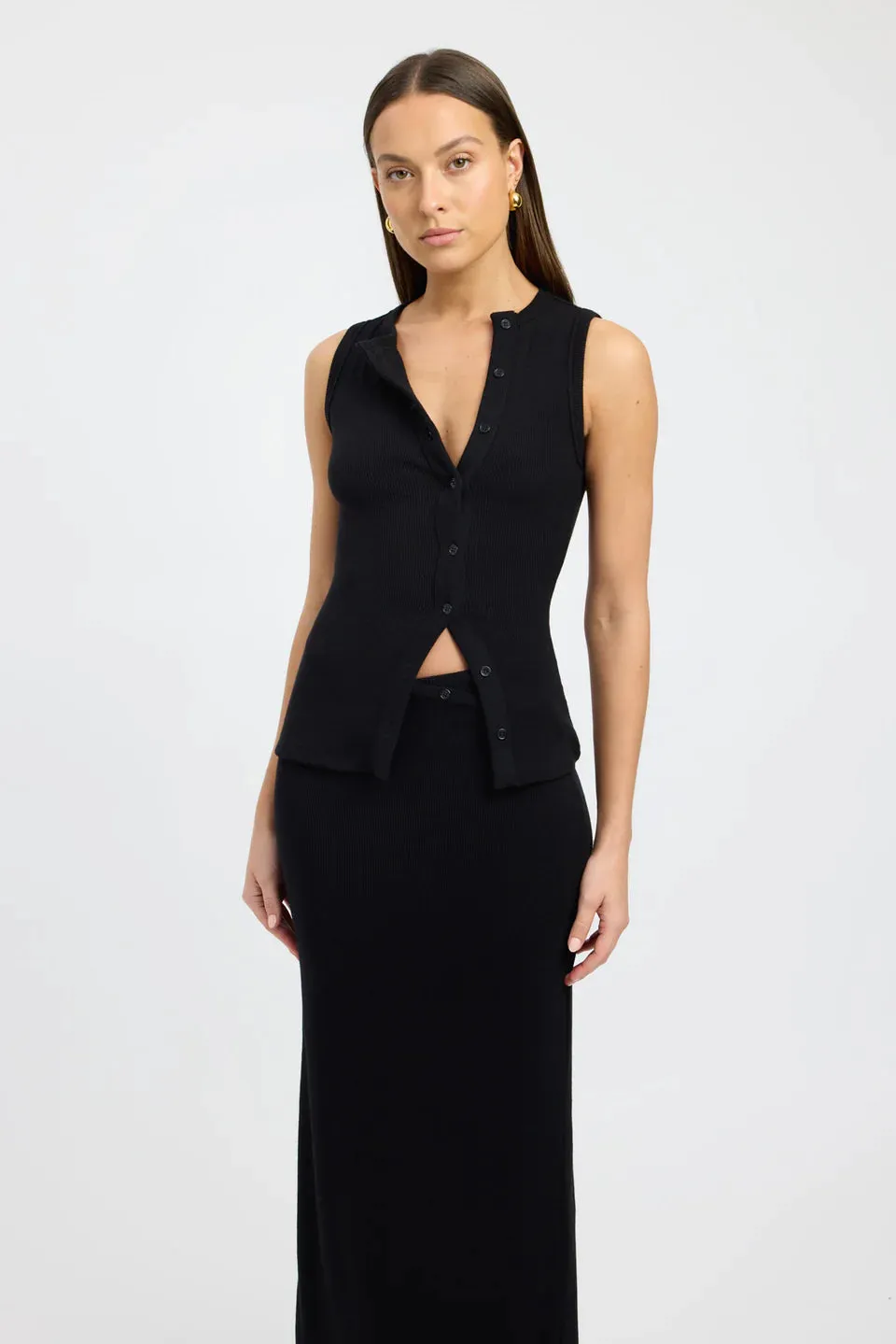 Kookai Bec Button Tank and Carter Skirt Set