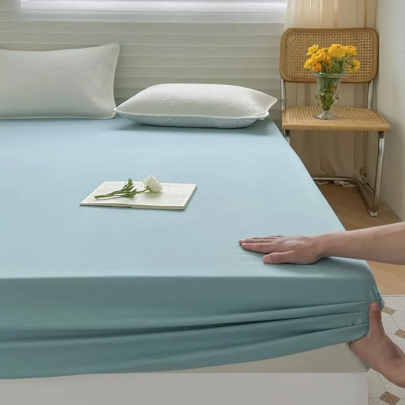 Kuber Industries Double Bed Mattress ProtectorBed Protecter with Elastic 180x200 CM-Pack of 6 (Dark Green)