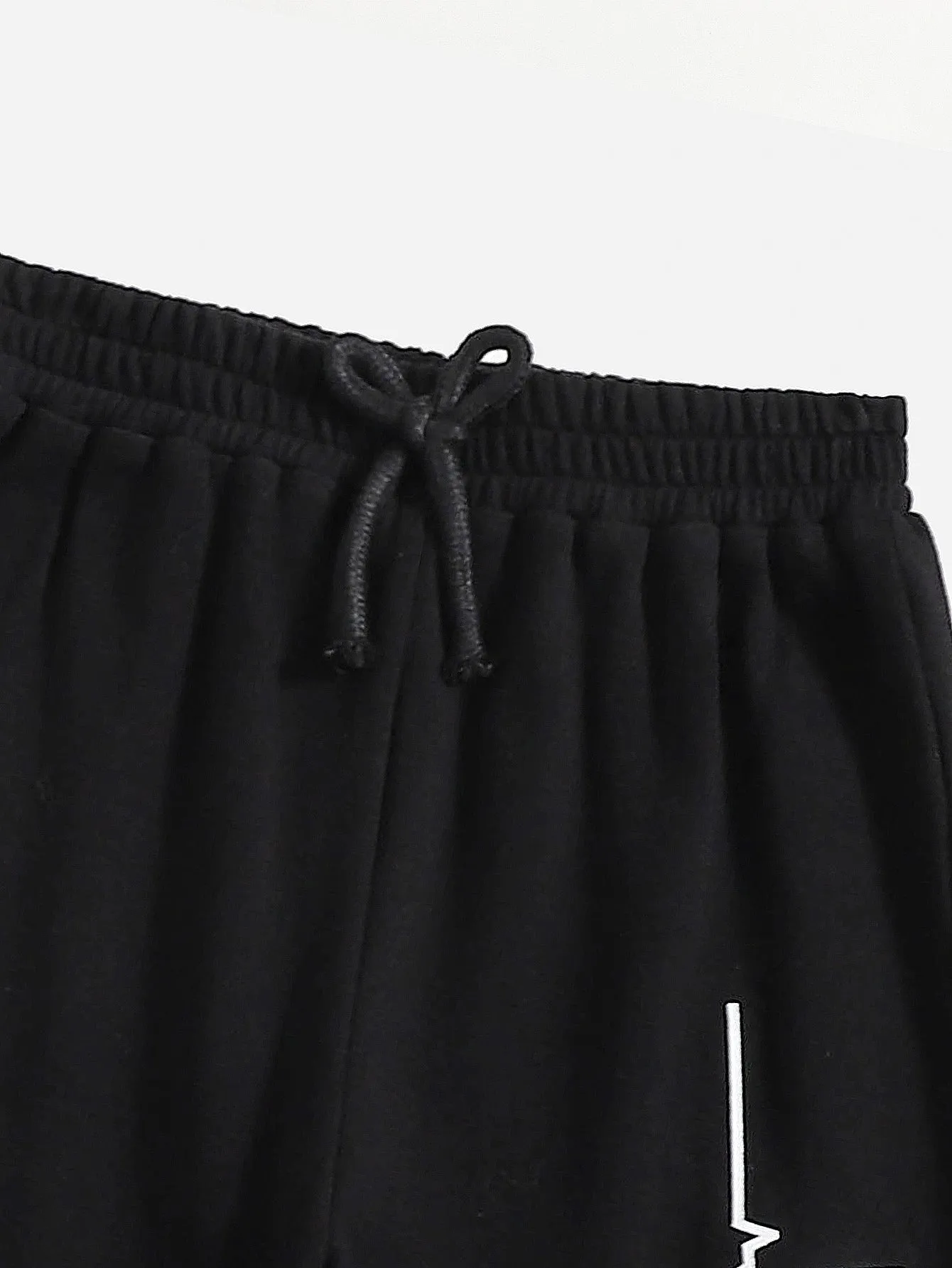 Letter Tie Front Natural Long Women Sweatpants
