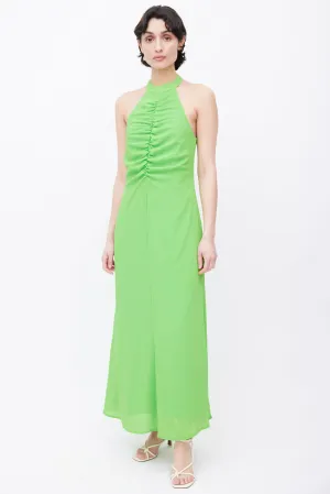 Lime Green Halter Neck Maxi Dress