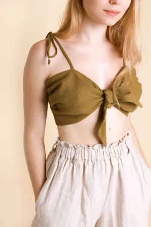 Linen Top-Bra