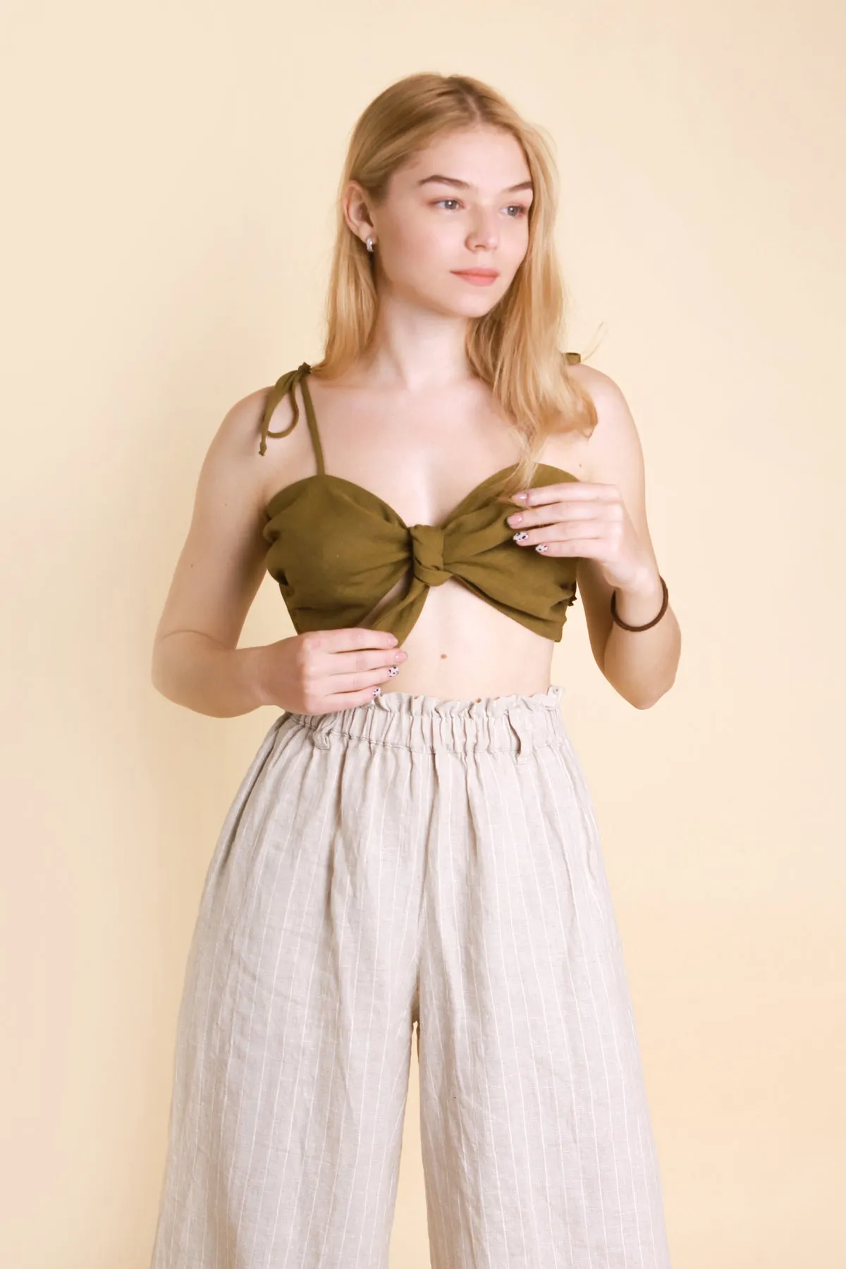 Linen Top-Bra