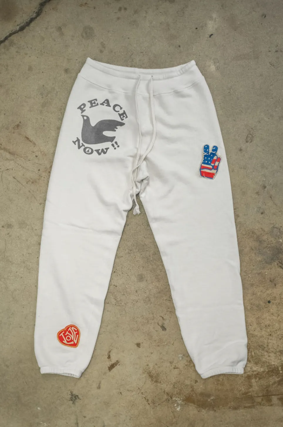 MADE WORN PEACE NOW WOMEN'S SWEATPANTS IN VINTAGE WHITE