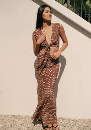 Marni Skirt in Brown Polka Dots